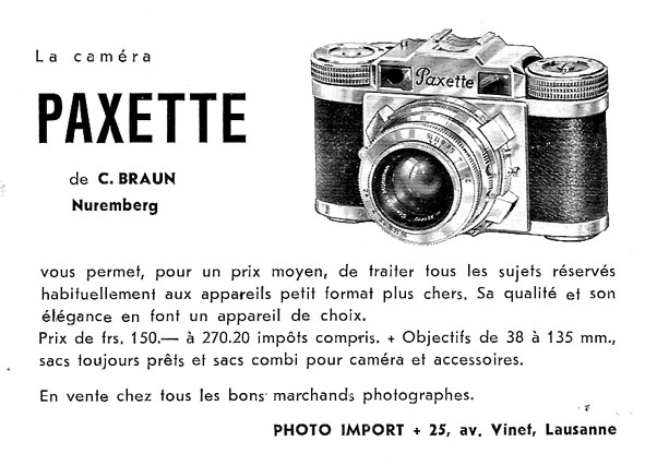 Appareil Photo Paxette - Objectif Staeble-Kata 1:2,8/45 - 35 Mm - Occasion Allemagne